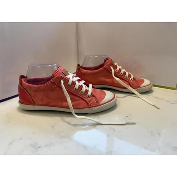 Coach Barrett Pink Signature "C" Sneakers - Size 8.5 - Picture 2 of 7